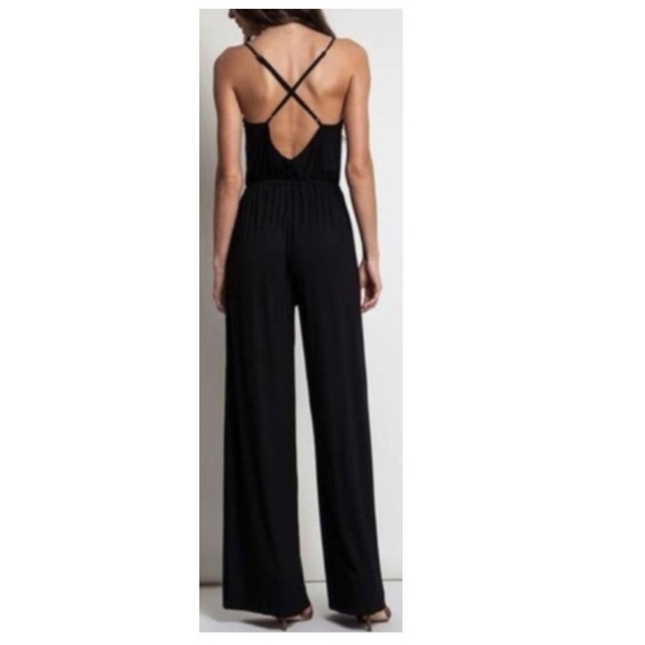 NWT LAST ONE! Crisscross Strappy Black Jumpsuit M - Picture 2 of 3